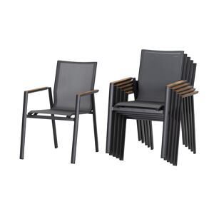 Gartenstuhlset 'Vegas' stapelbar Aluminium anthrazit 4 Stück