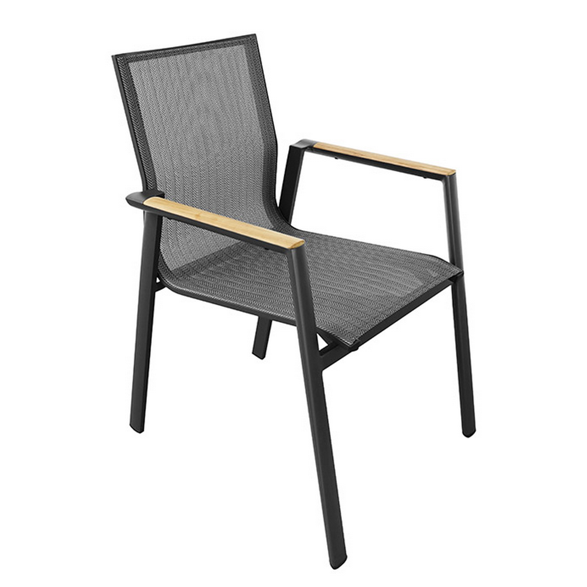 Gartenstuhlset 'Vegas' stapelbar Aluminium anthrazit 6 Stück