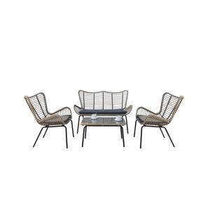 Lounge-Set 'Korfu' anthrazit 4-teilig