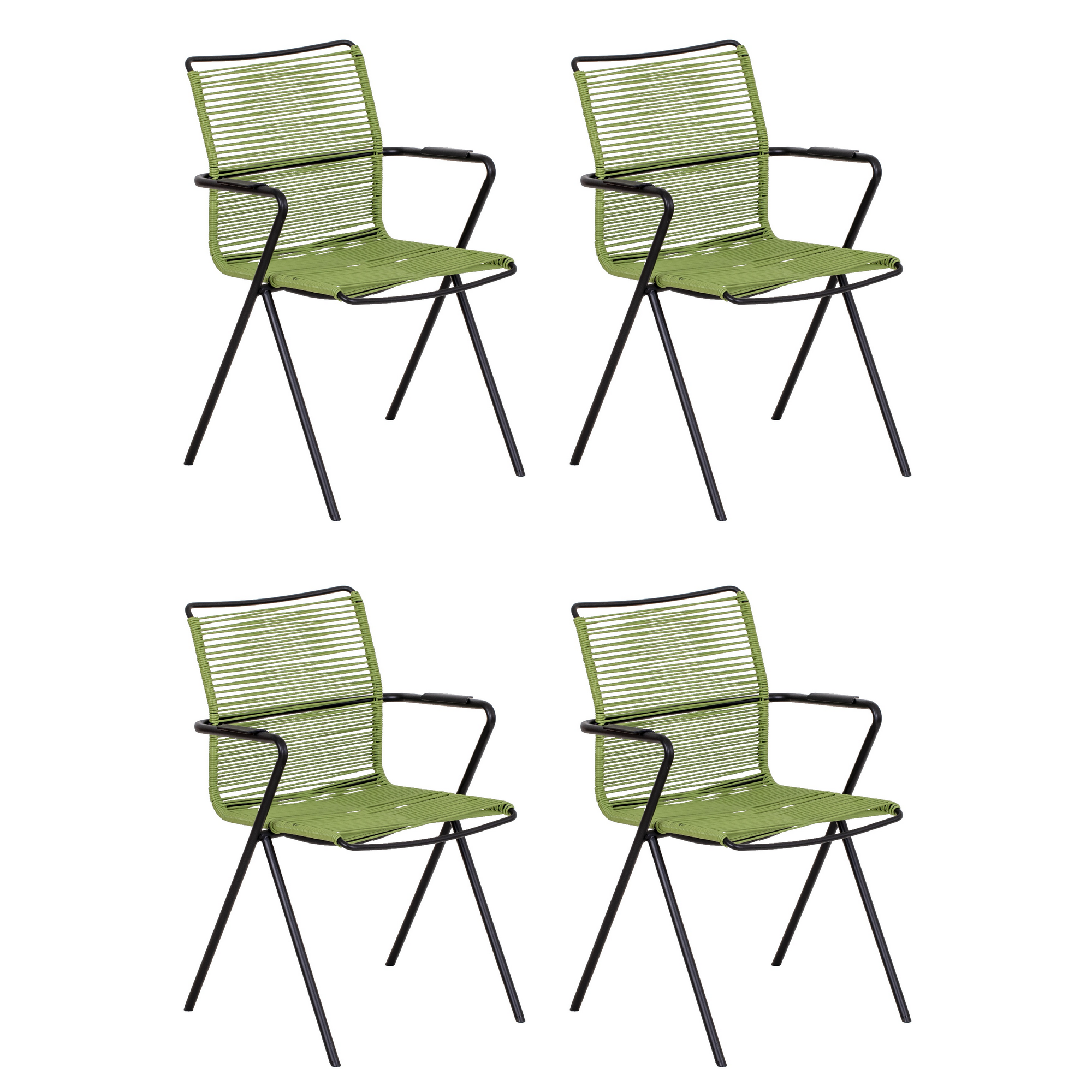 Stapelsessel 'Alpha' anthrazit/olivgrün 4-teilig