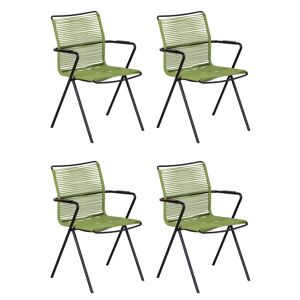 Stapelsessel 'Alpha' anthrazit/olivgrün 4-teilig
