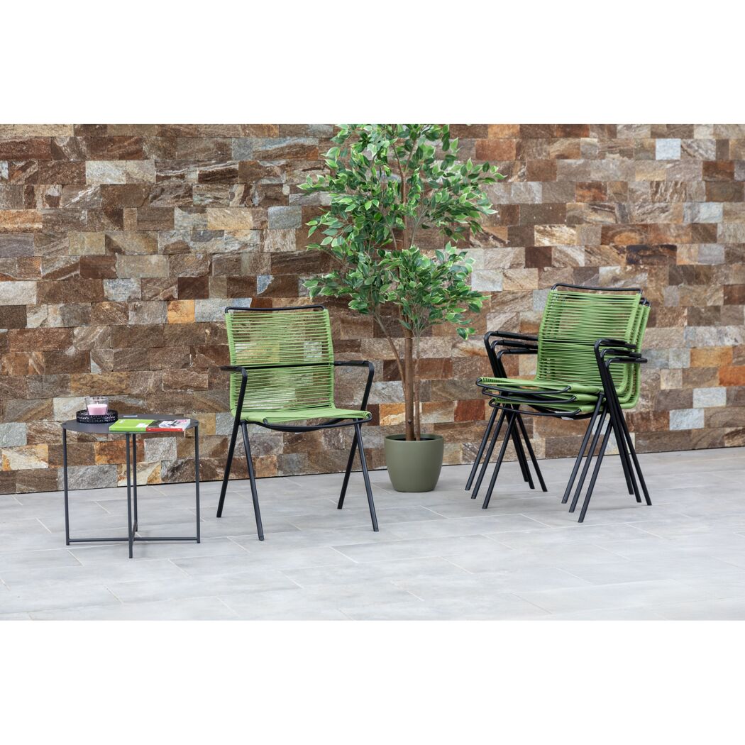 Gartenstuhlset 'Alpha' stapelbar Stahl grün 4 Stück