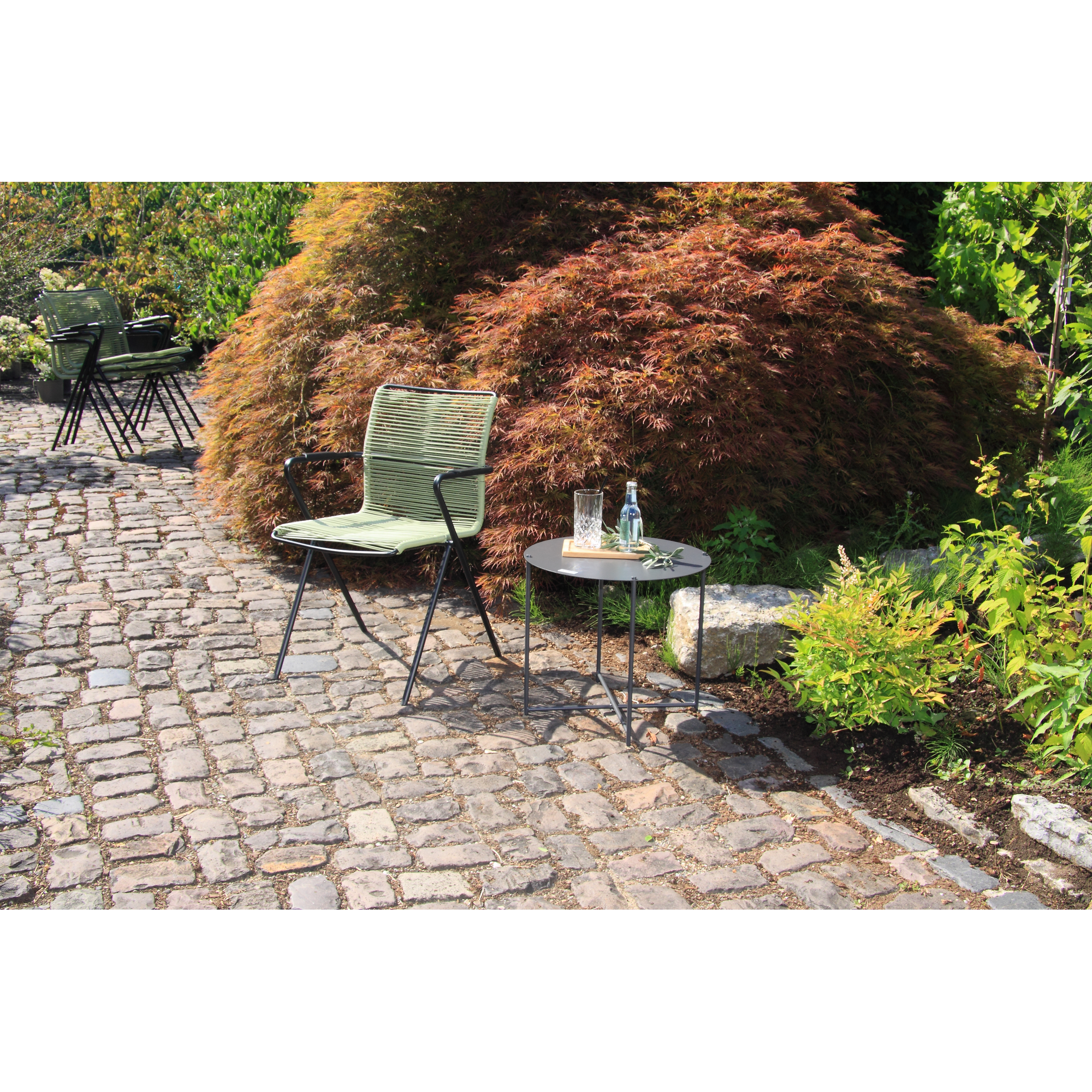 Gartenstuhlset 'Alpha' stapelbar Stahl grün 4 Stück