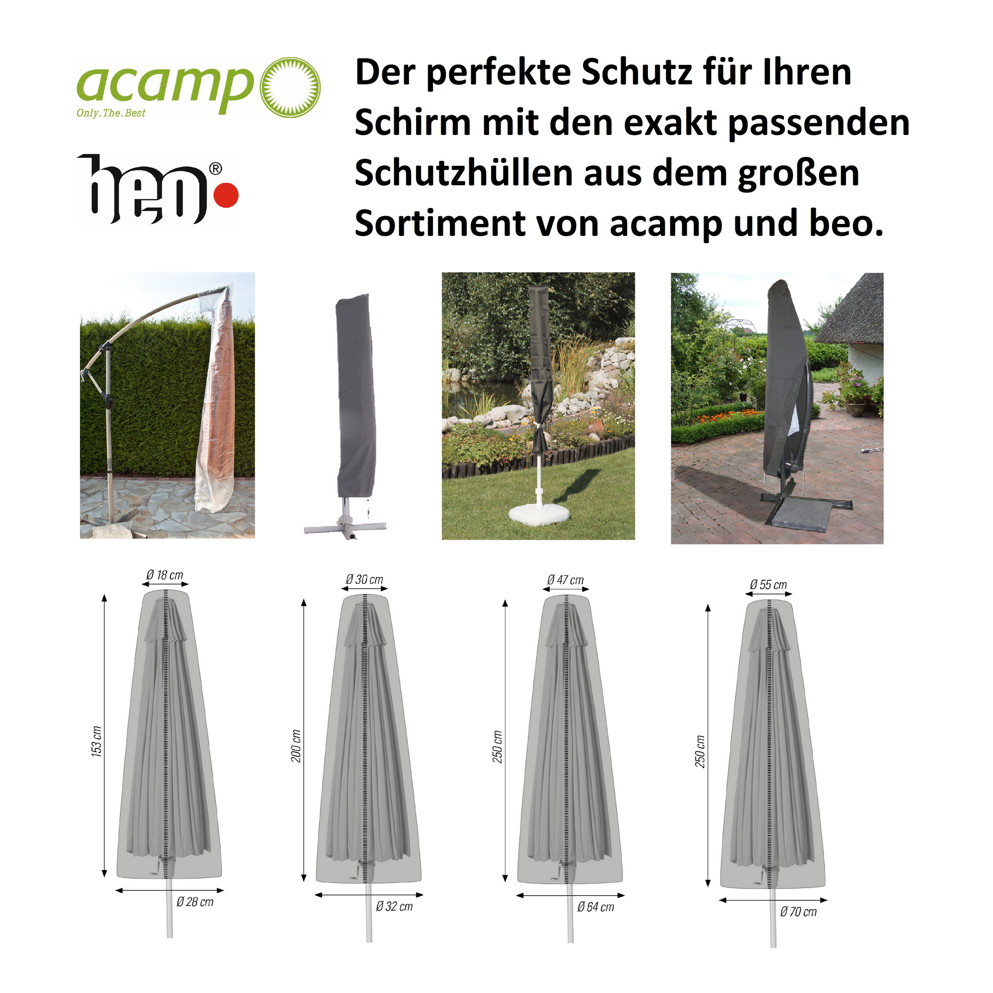 Sonnenschirm 'Solaris' anthrazit 130 x 180 cm
