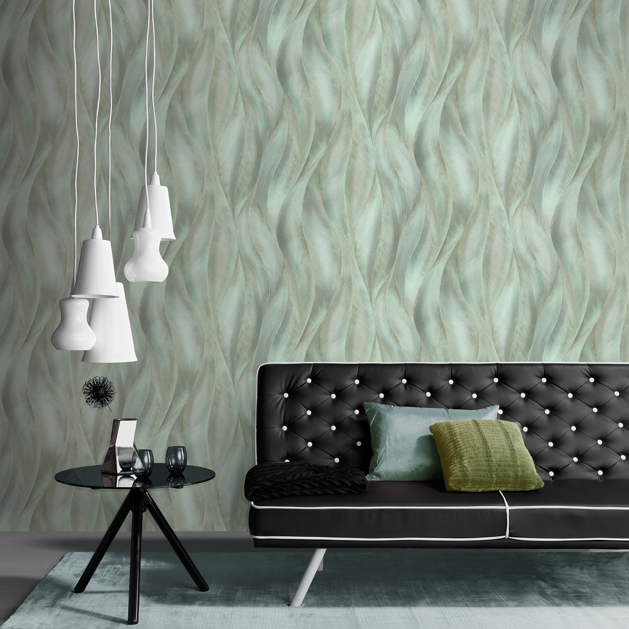 Vliestapete Guido Maria Kretschmer '10148-18 Fashion for walls' Floral türkis 0,53 x 10,05 m