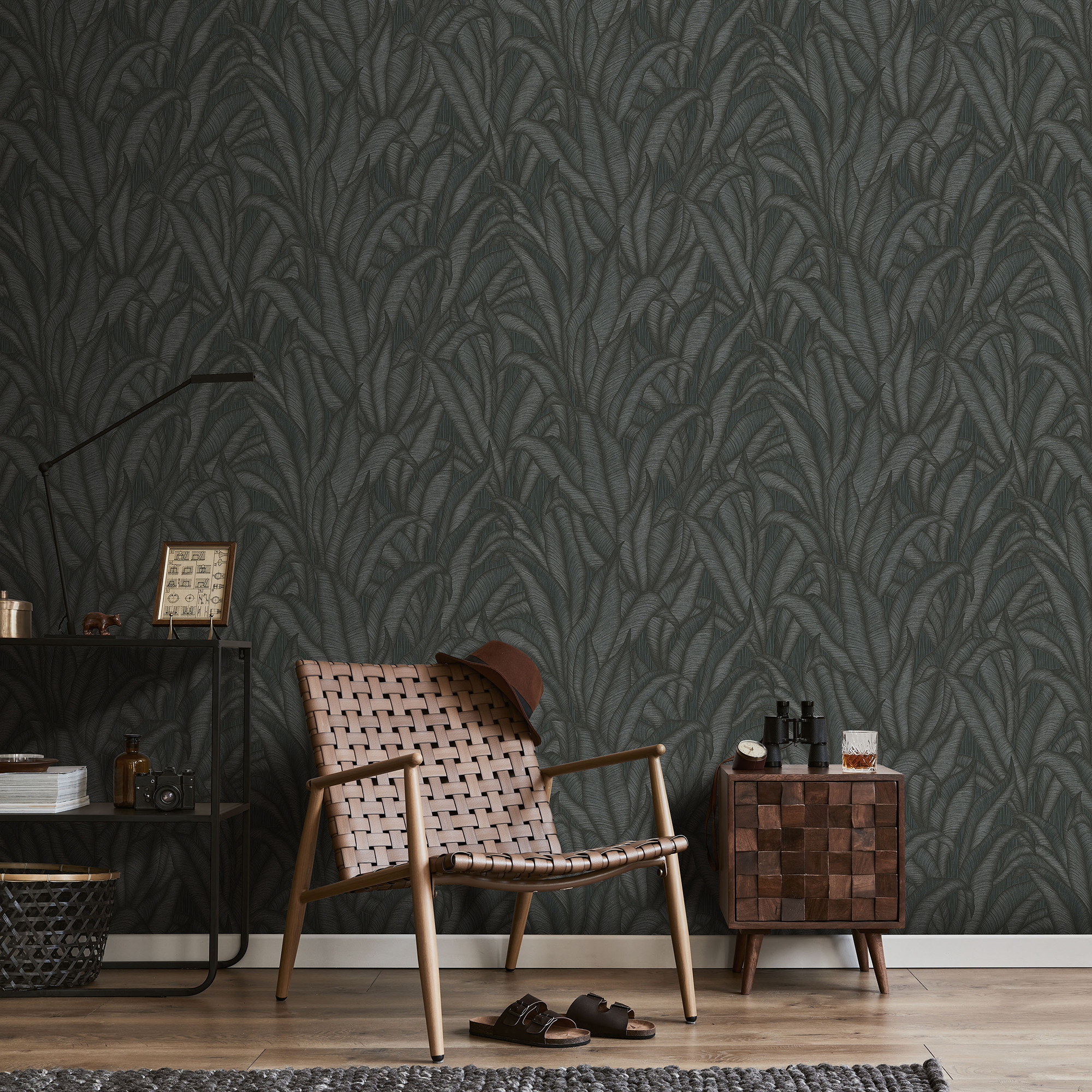 Vliestapete Guido Maria Kretschmer '10371-15 Fashion for walls' Floral schwarz 0,53 x 10,05 m