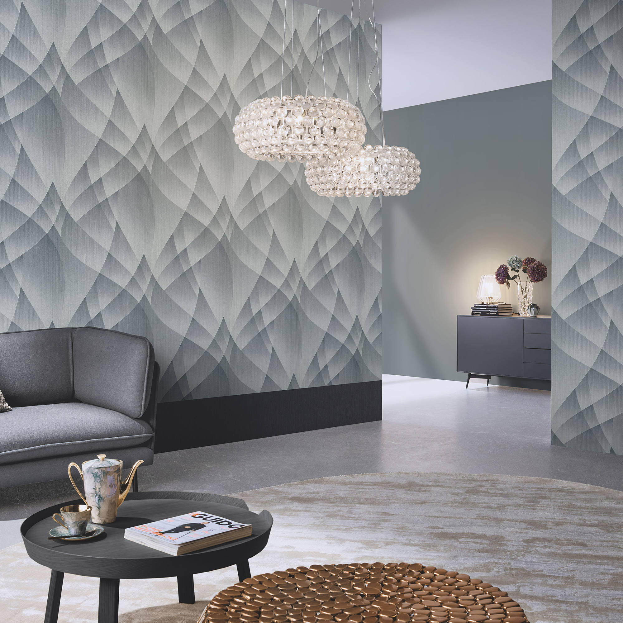 Vliestapete Guido Maria Kretschmer '10374-29 Fashion for walls' Grafisch silber 0,53 x 10,05 m