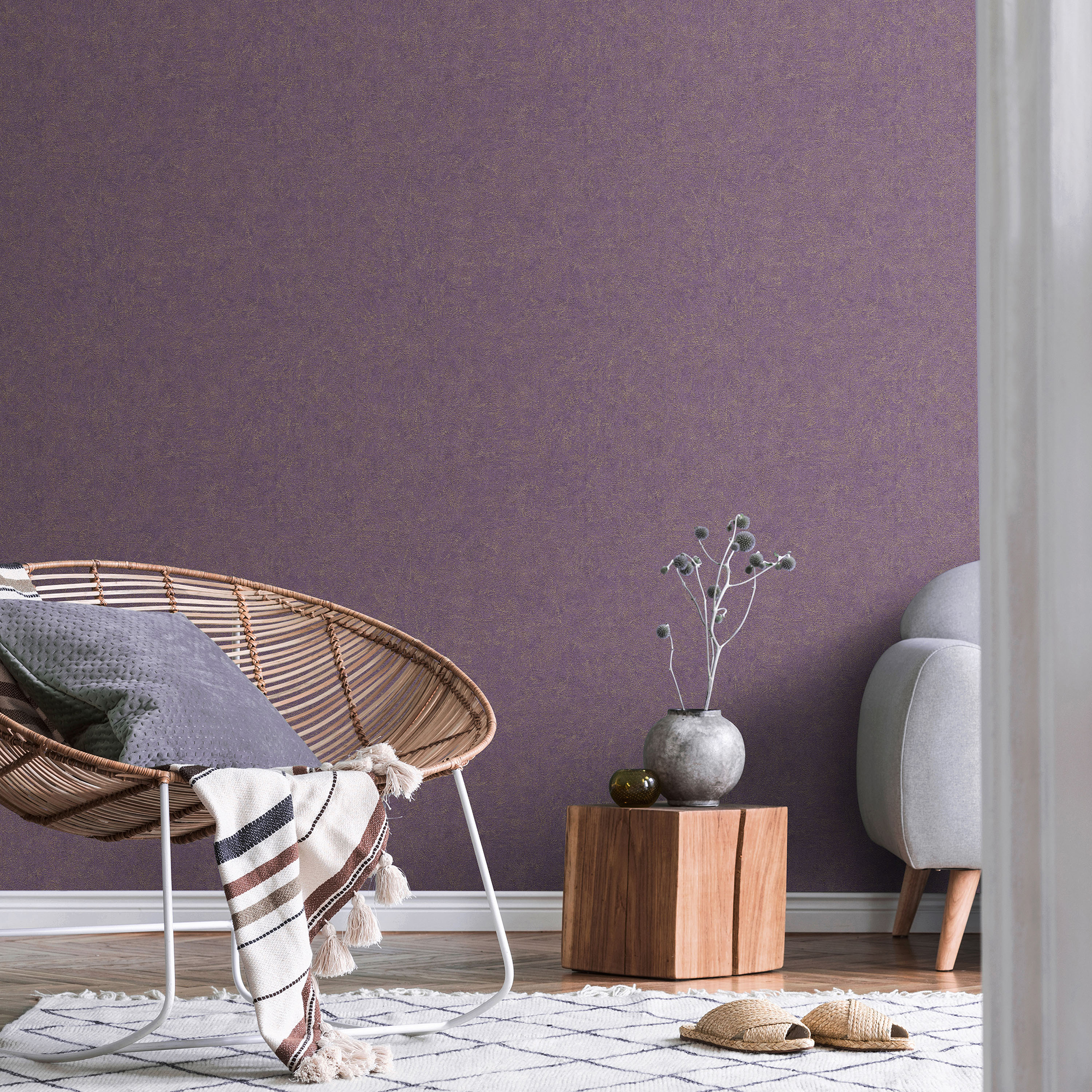 Vliestapete Guido Maria Kretschmer '10377-45 Fashion for walls' Uni violett 0,53 x 10,05 m
