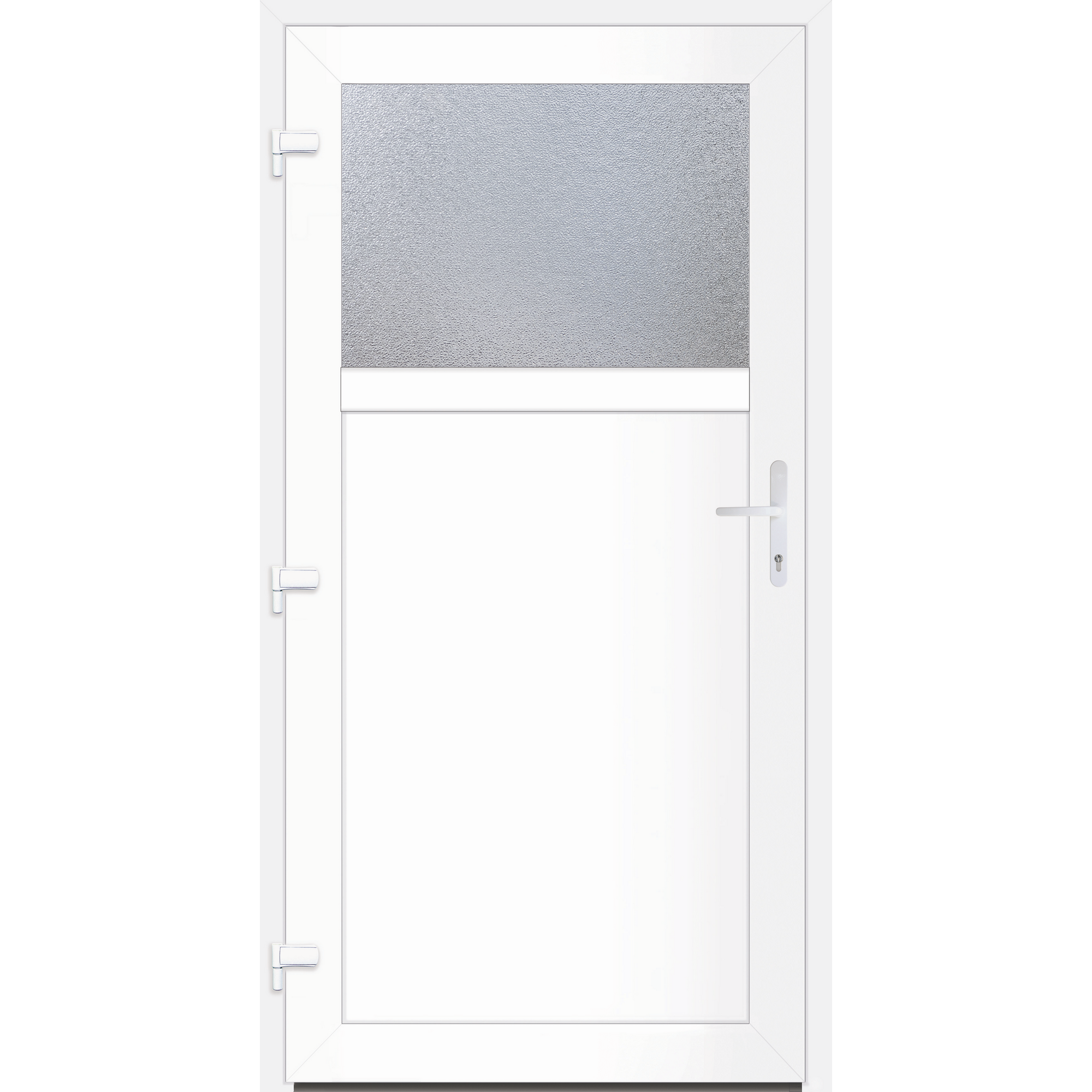 Kunststoff-Nebeneingangstür 'Detroit' 98 x 198 cm Anschlag links weiß