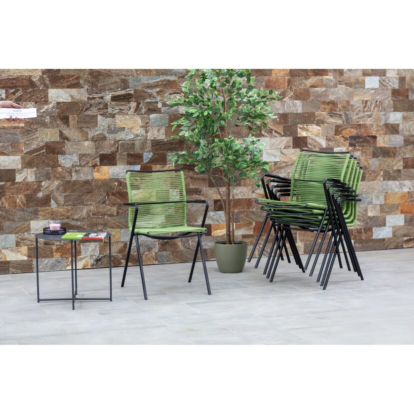 Gartenstuhlset 'Alpha' stapelbar Stahl grün 6 Stück