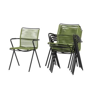 Gartenstuhlset 'Alpha' stapelbar Stahl grün 6 Stück