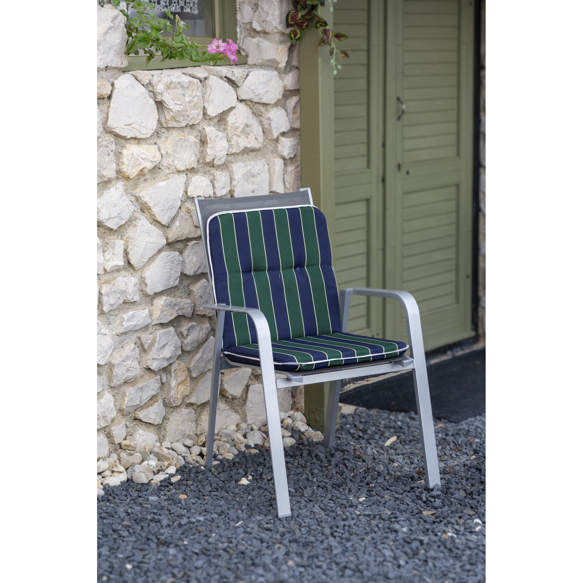 Gartenstuhlset 'Queens' stapelbar Aluminium anthrazit/grau 4 Stück