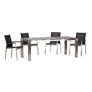 Stapelsessel mit Tisch 'Auris' anthrazit 5-teilig