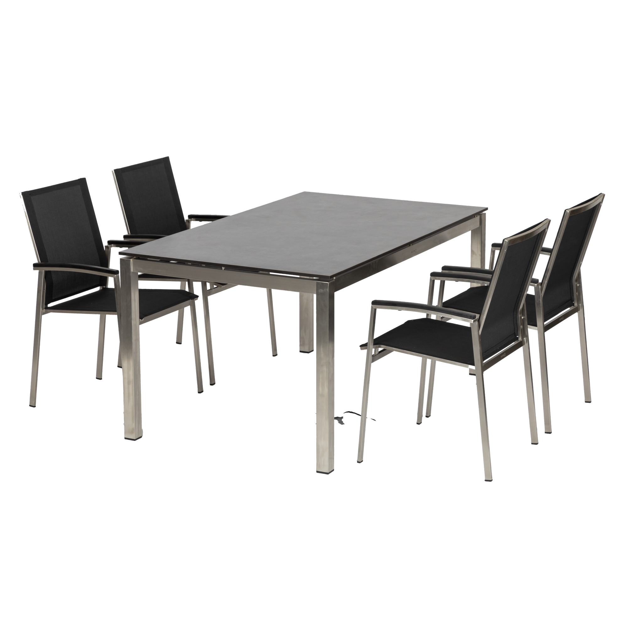 Stapelsessel mit Tisch 'Auris' anthrazit 5-teilig