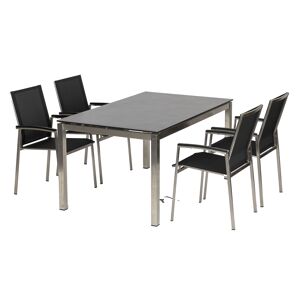 Stapelsessel mit Tisch 'Auris' anthrazit 5-teilig
