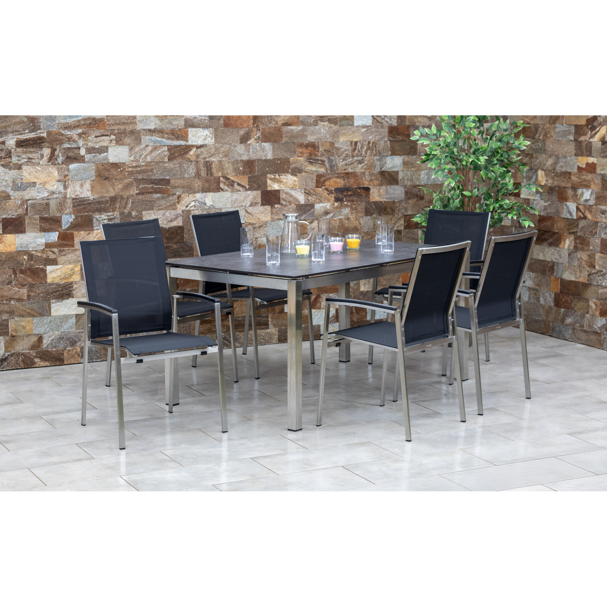 Gartenmöbel-Set 'Auris' anthrazit 7-teilig