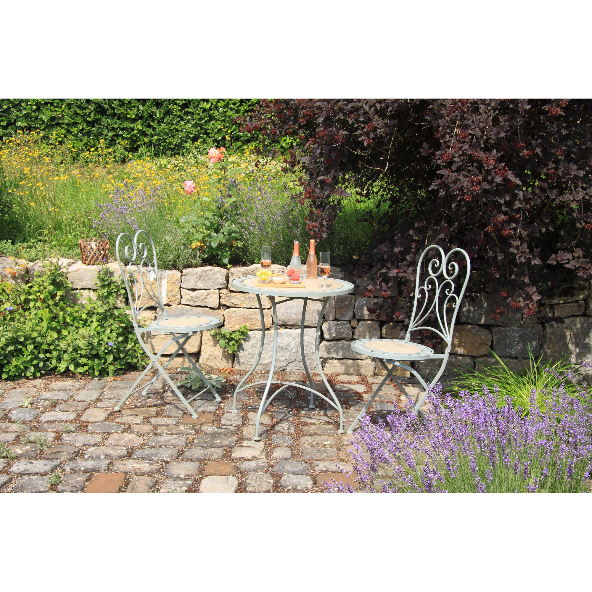 Gartenmöbel-Set 'Provence' anthrazit 3-teilig
