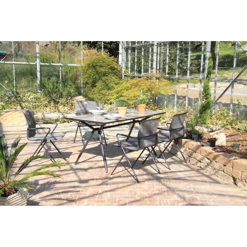 Gartenmöbelset 'Alpha' für 4 Personen Stahl