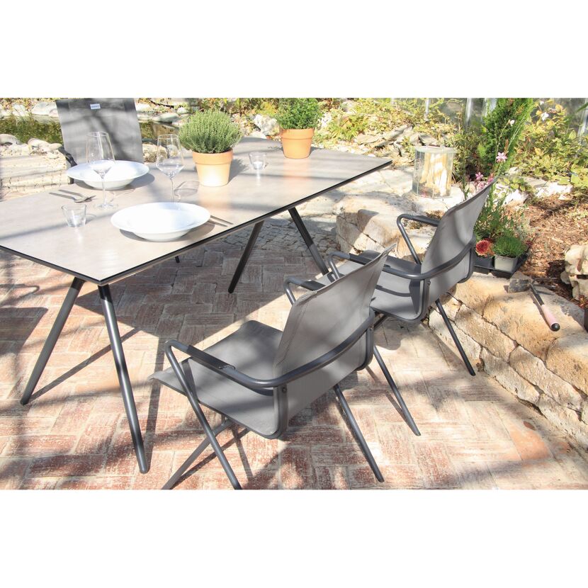 Gartenmöbelset 'Alpha' für 4 Personen Stahl