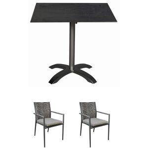 Stapelsessel mit Tisch 'New Jersey' anthrazit 3-teilig