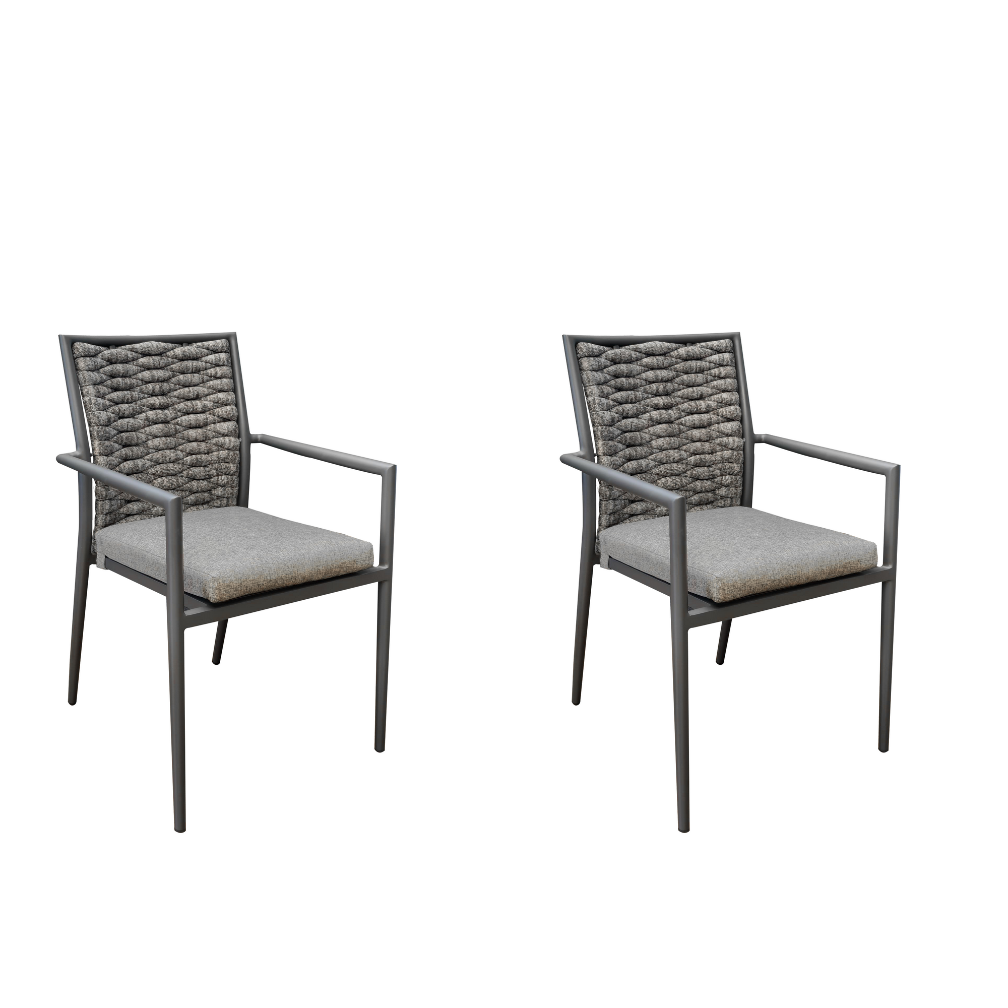 Stapelsessel mit Tisch 'New Jersey' anthrazit 3-teilig