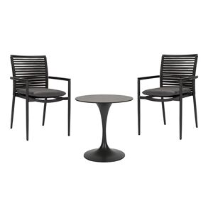 Stapelsessel mit Tisch 'New Jersey' anthrazit 3-teilig