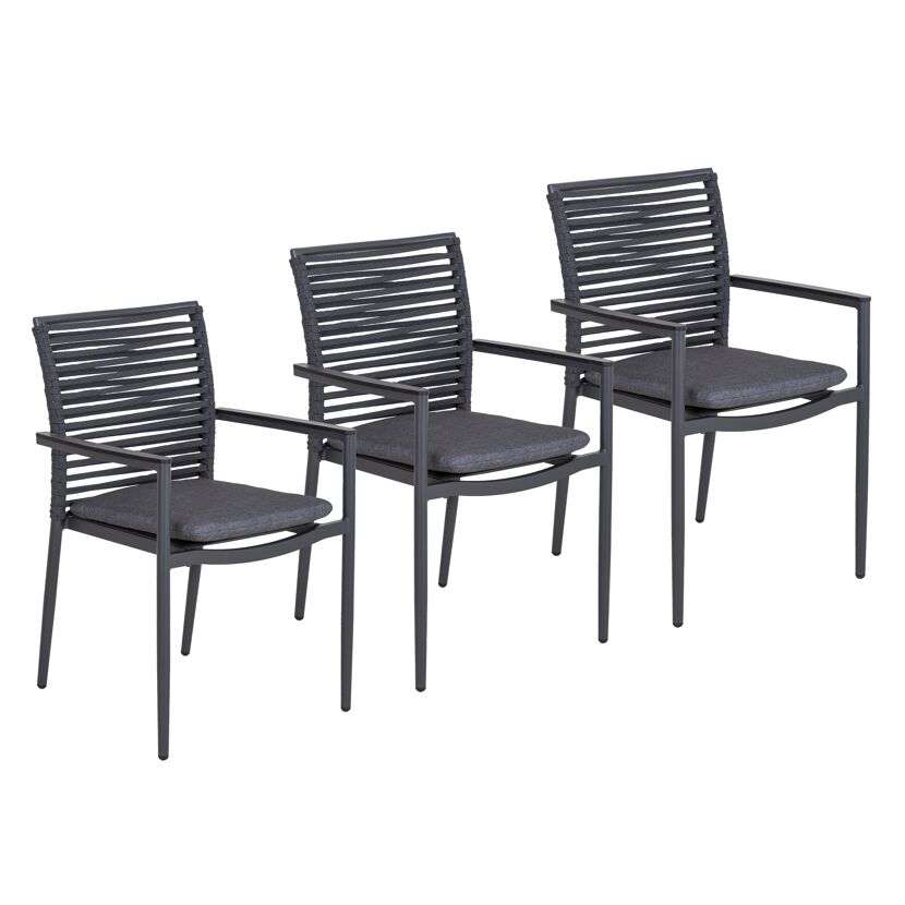 Gartenmöbelset 'New Jersey' für 3 Personen Aluminium/Holz