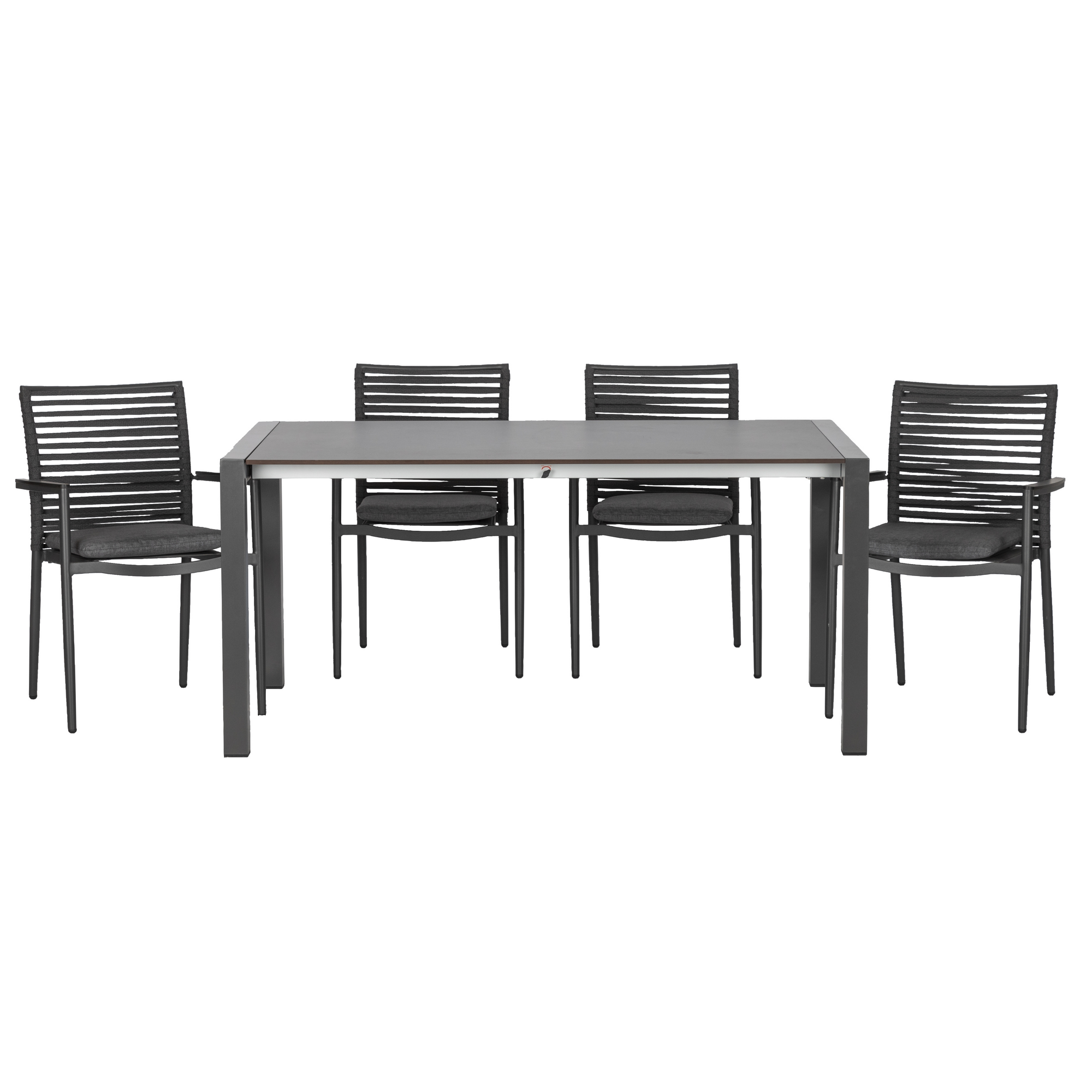 Stapelsessel mit Tisch 'New Jersey' anthrazit 5-teilig