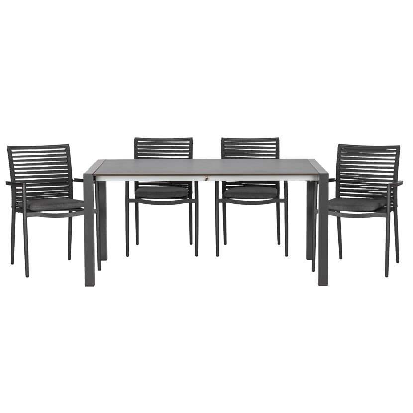 Gartenmöbelset 'New Jersey' für 4 Personen Aluminium/Holz