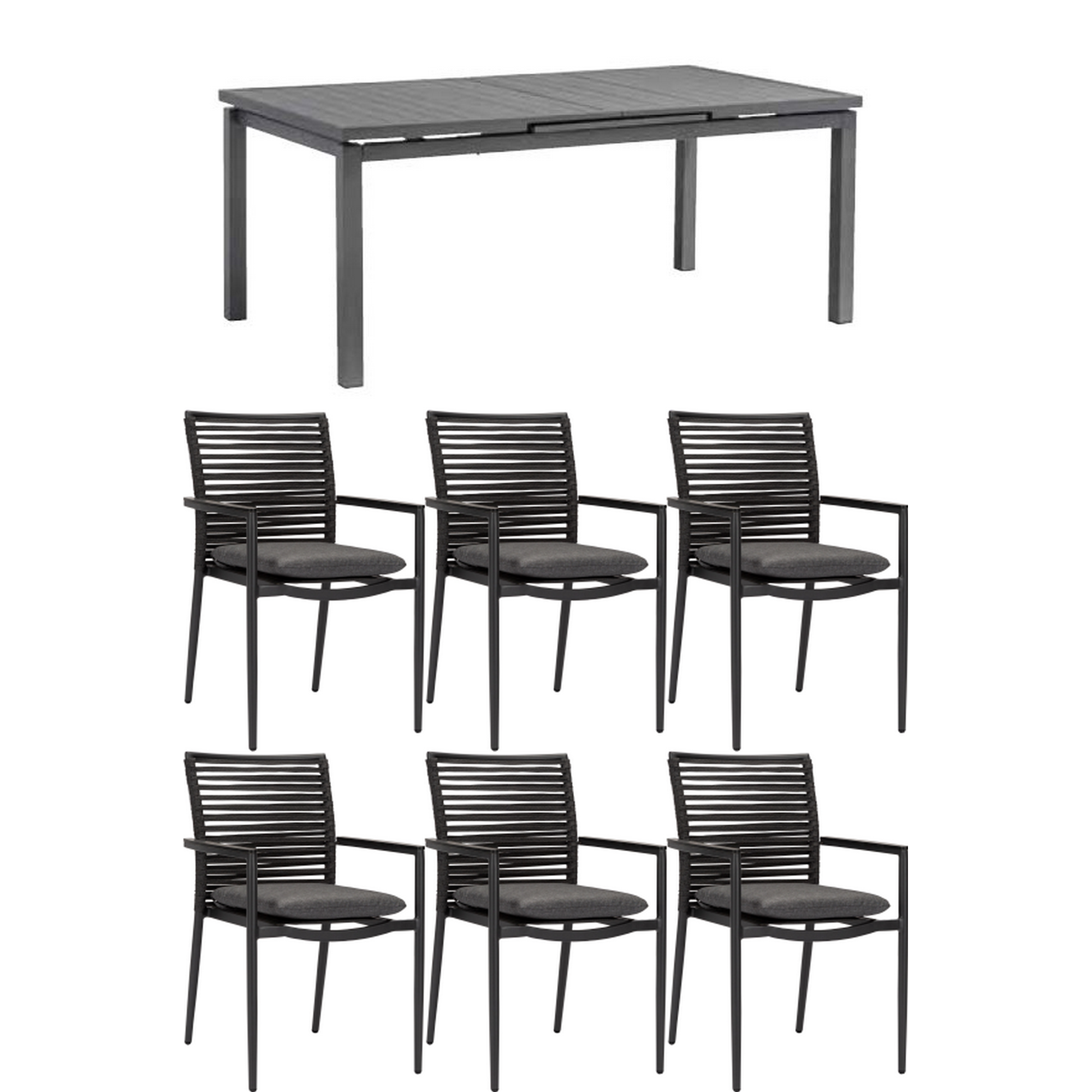 Gartenmöbel-Set 'New Jersey' anthrazit 7-teilig