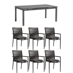 Gartenmöbel-Set 'New Jersey' anthrazit 7-teilig