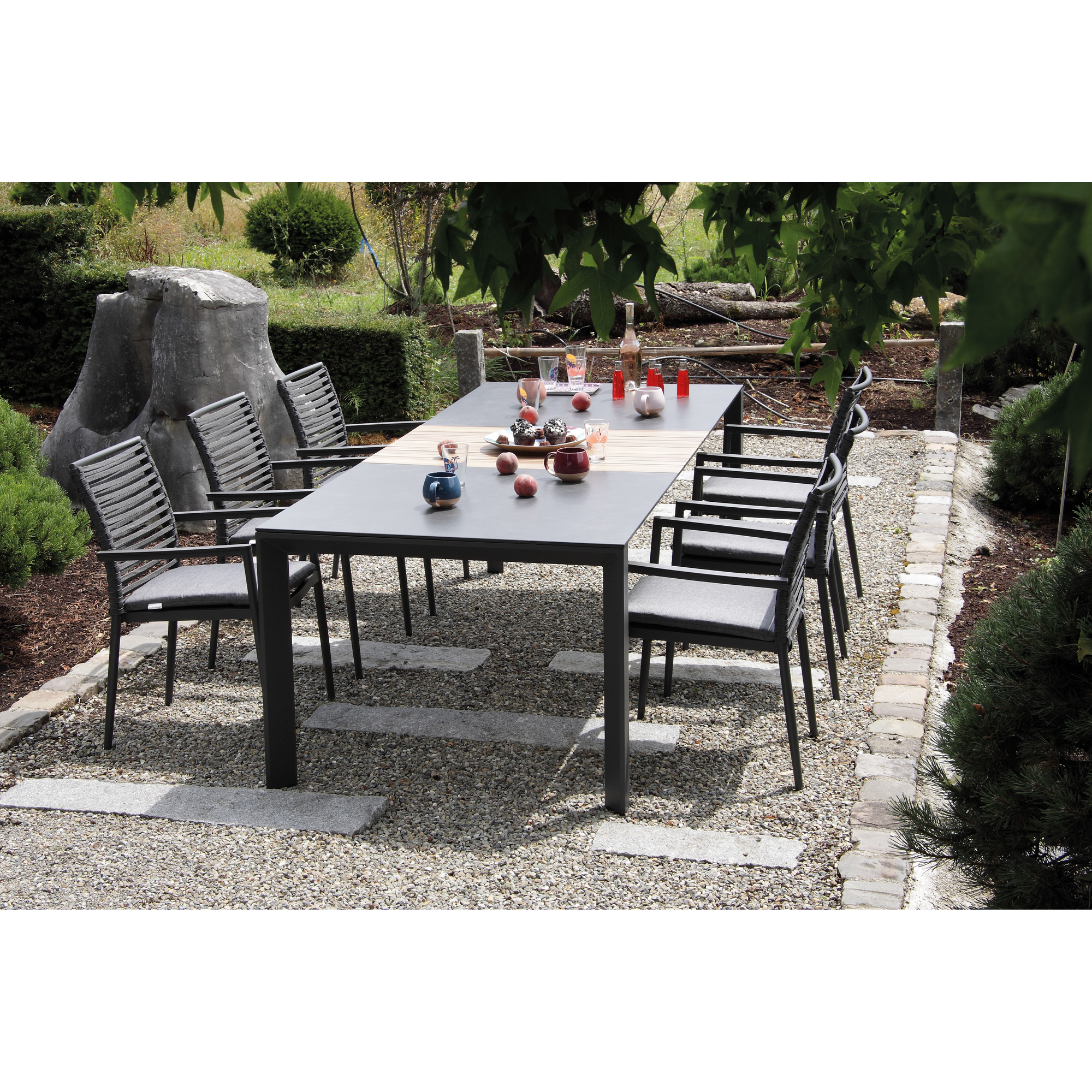 Gartenmöbel-Set 'New Jersey' anthrazit 7-teilig