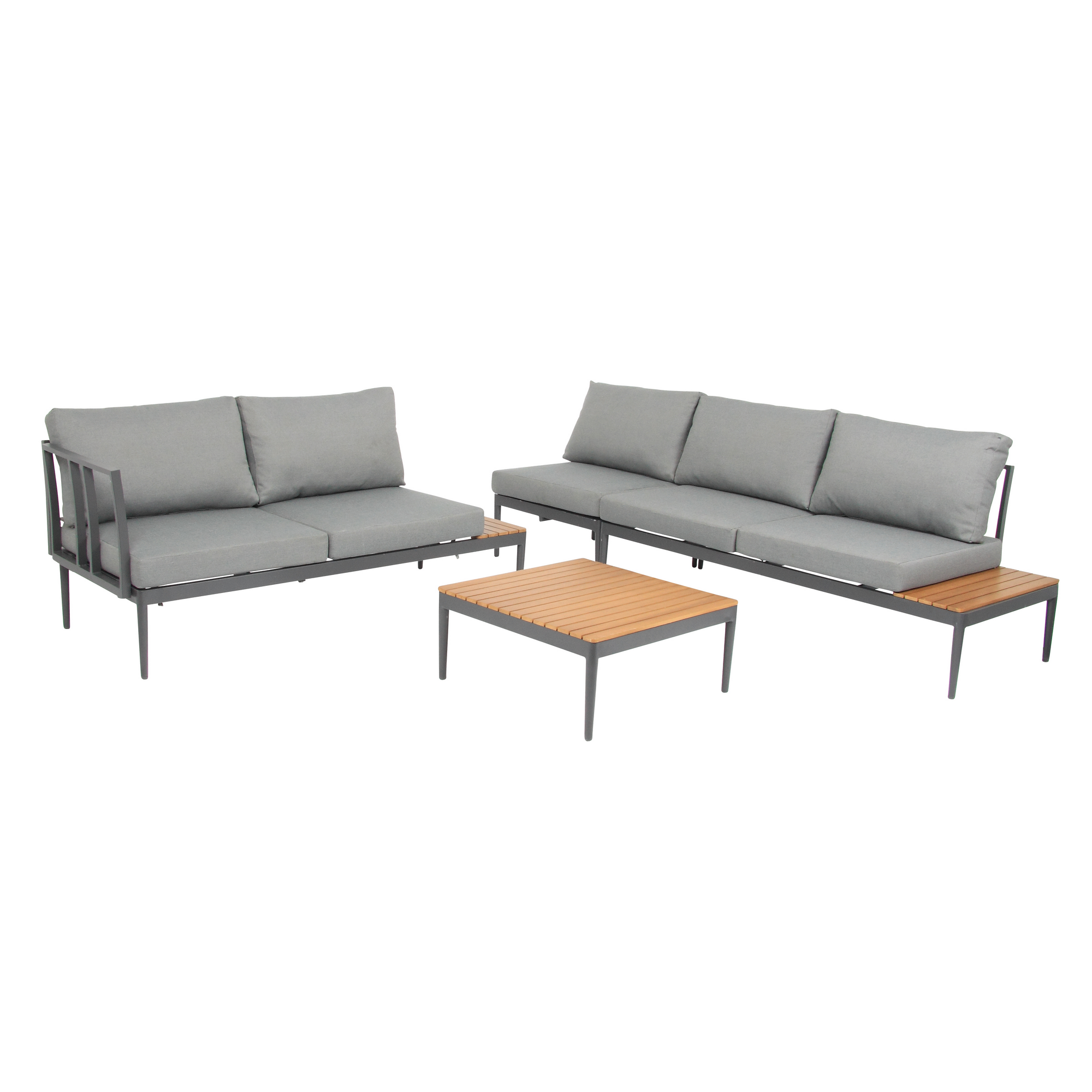 Lounge-Set 'Paros' anthrazit 4-teilig