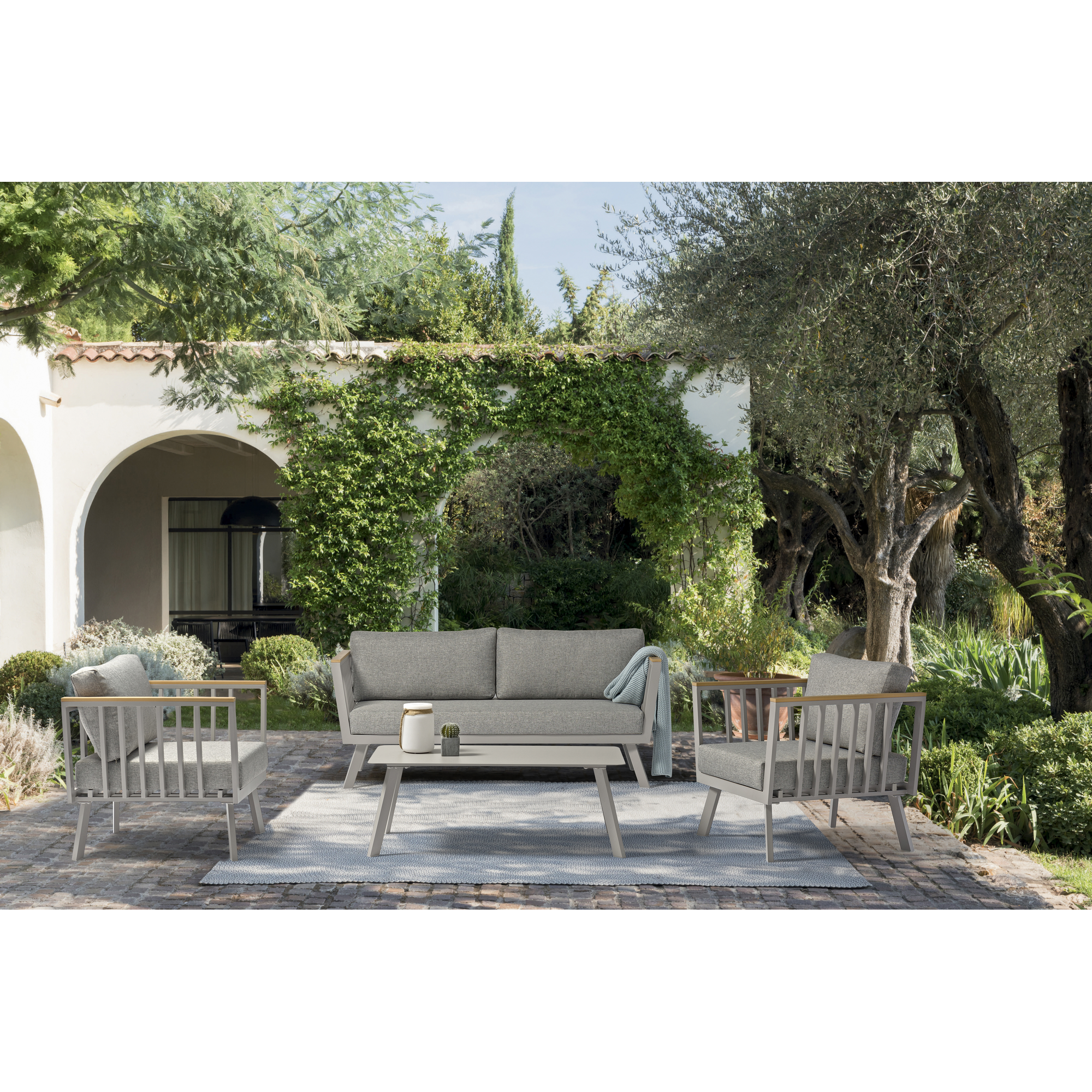 Lounge-Set 'Gondola' anthrazit 4-teilig