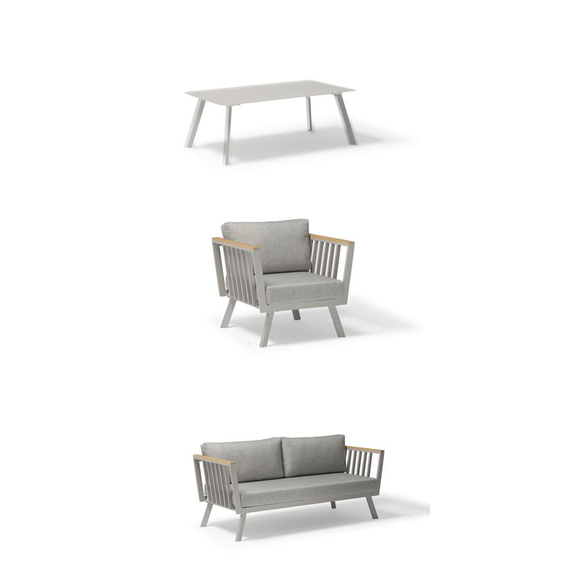 Loungemöbelset 'Gondola' Aluminium grau 4-teilig