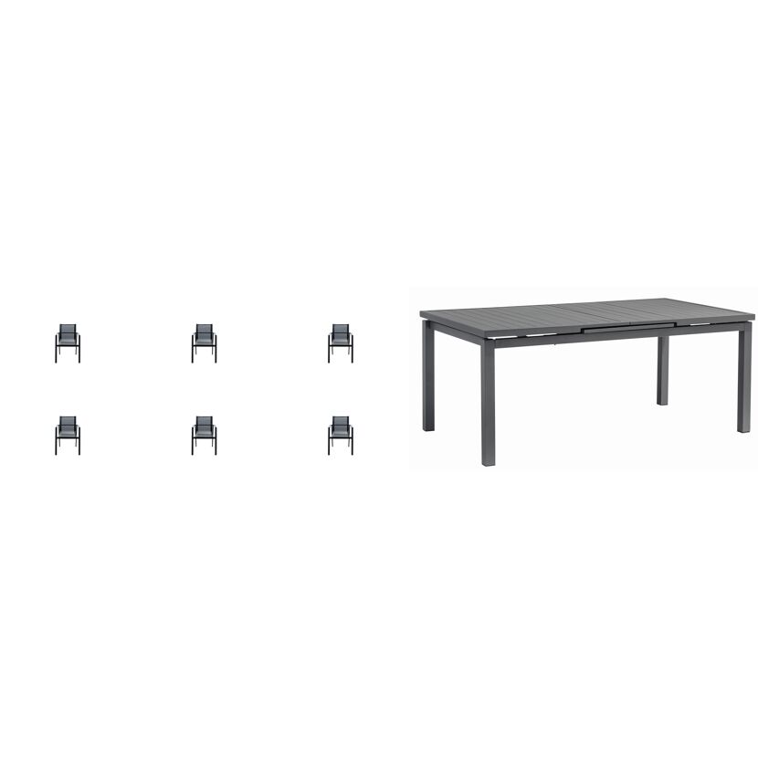 Gartenmöbelset 'Hollywood' für 6 Personen Aluminium