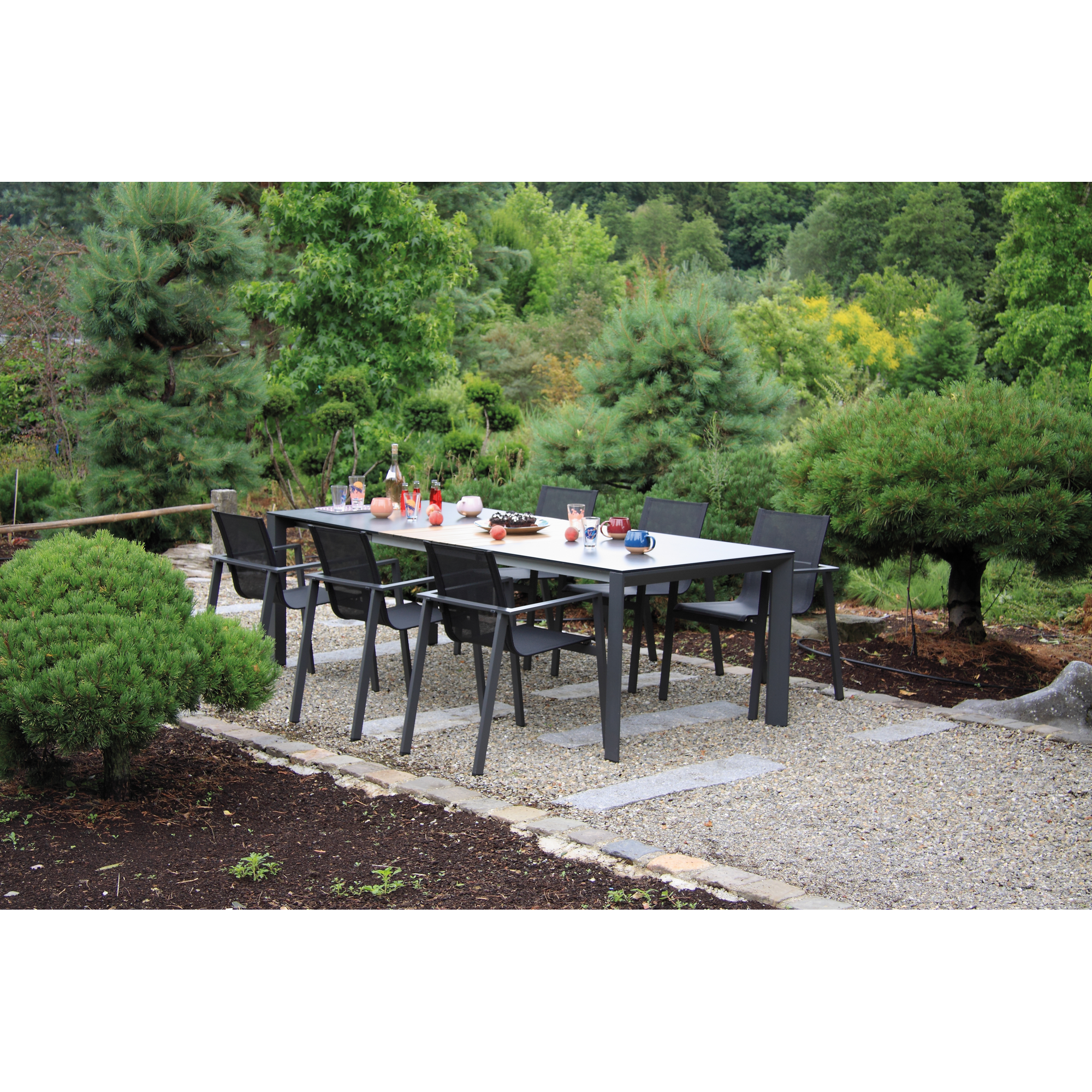 Gartenmöbel-Set 'Hollywood' anthrazit 7-teilig