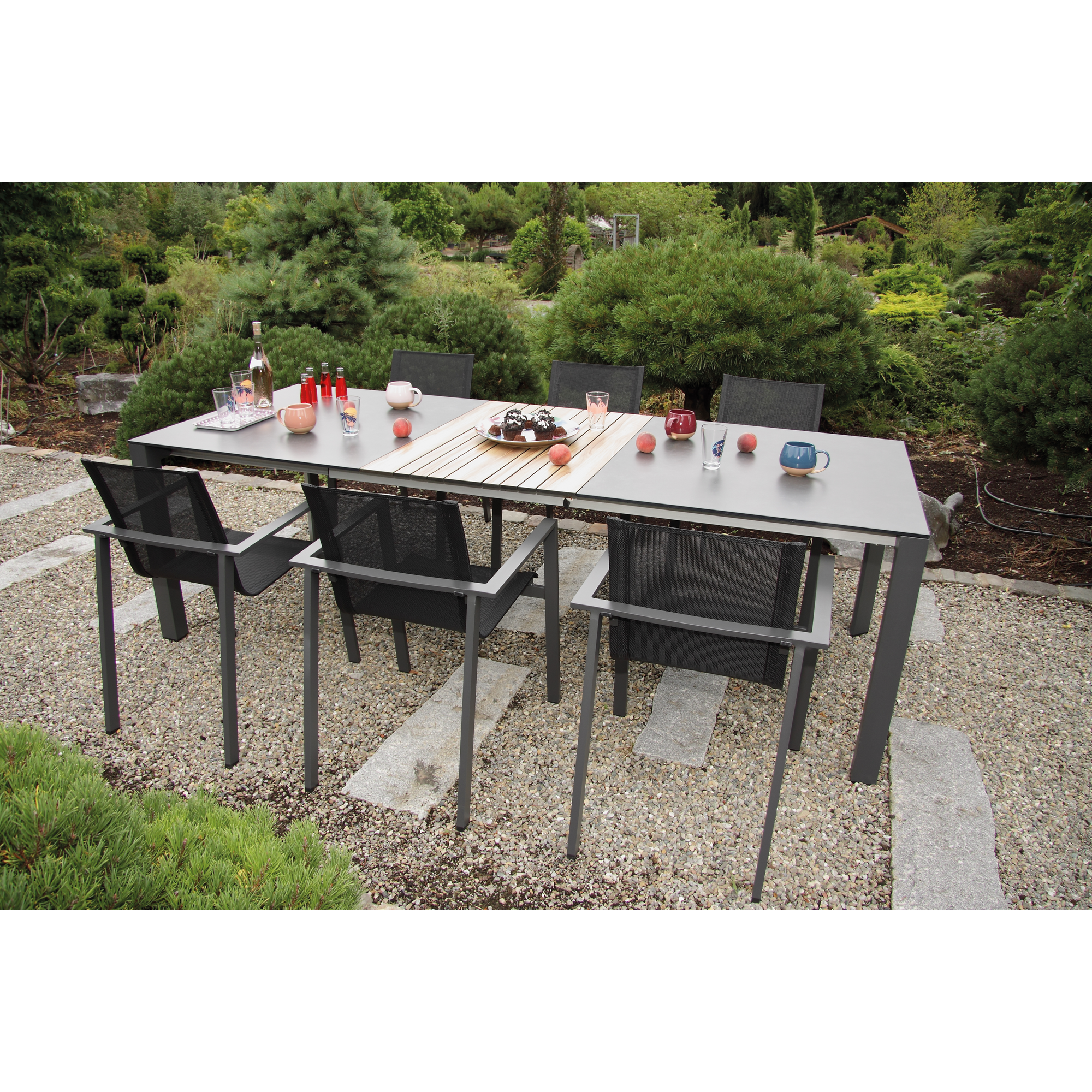 Gartenmöbel-Set 'Hollywood' anthrazit 7-teilig