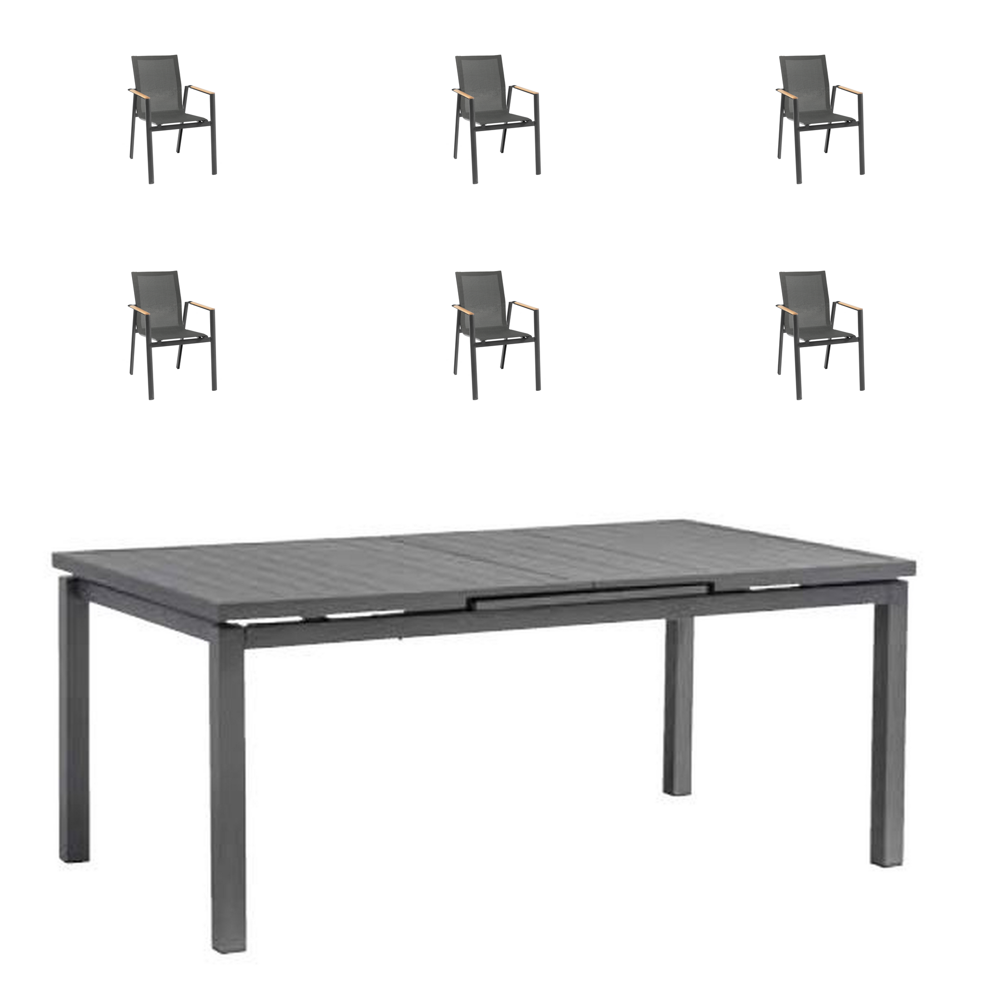 Gartenmöbel-Set 'Vegas' anthrazit 7-teilig