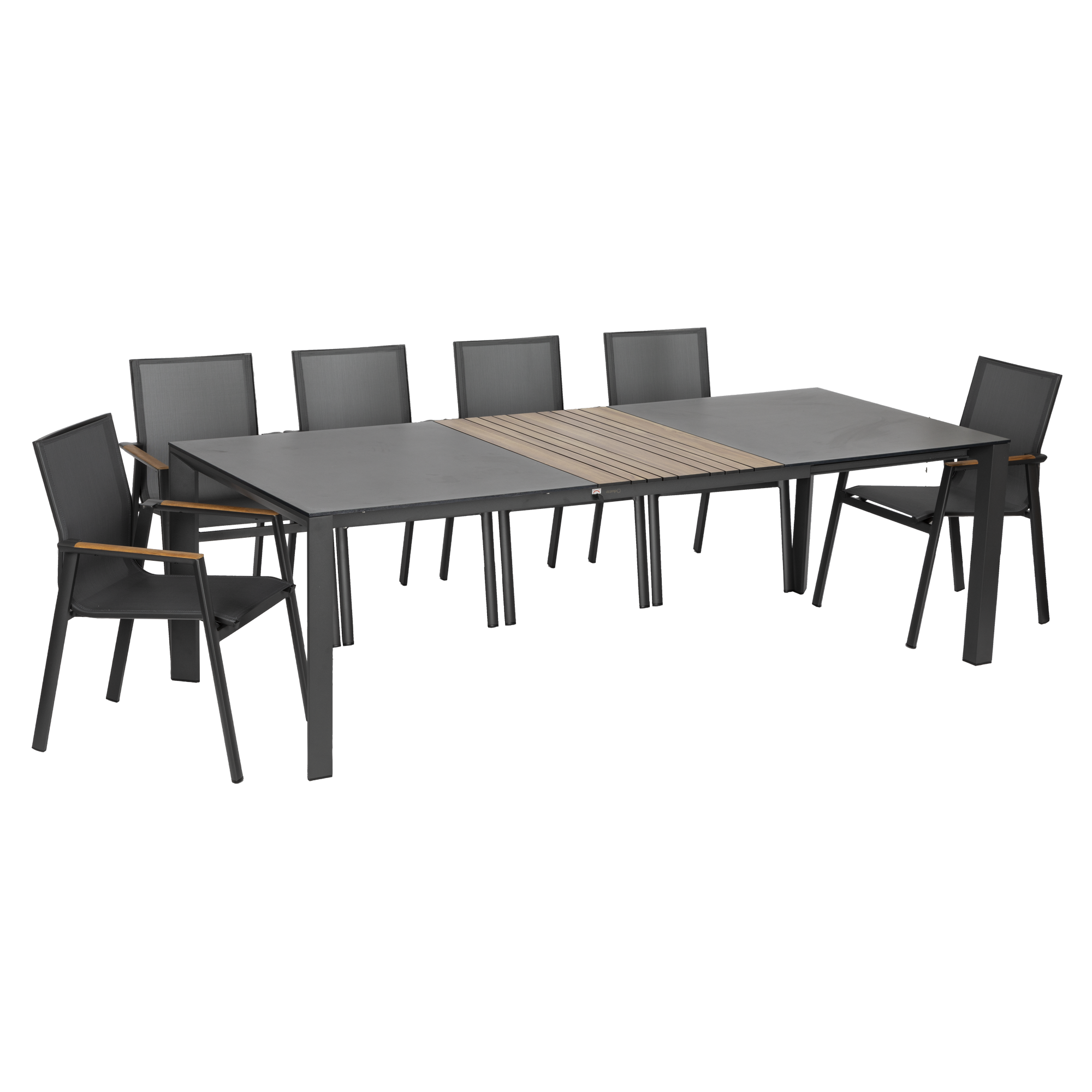 Gartenmöbel-Set anthrazit/teakfarben 7-teilig