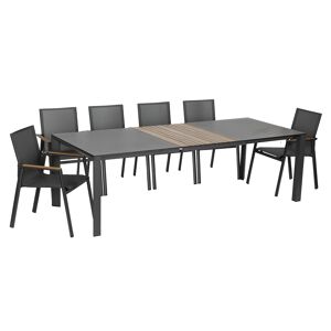 Gartenmöbel-Set anthrazit/teakfarben 7-teilig