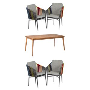 Gartenmöbel-Set 'Manhattan' anthrazit/teakfarben 5-teilig