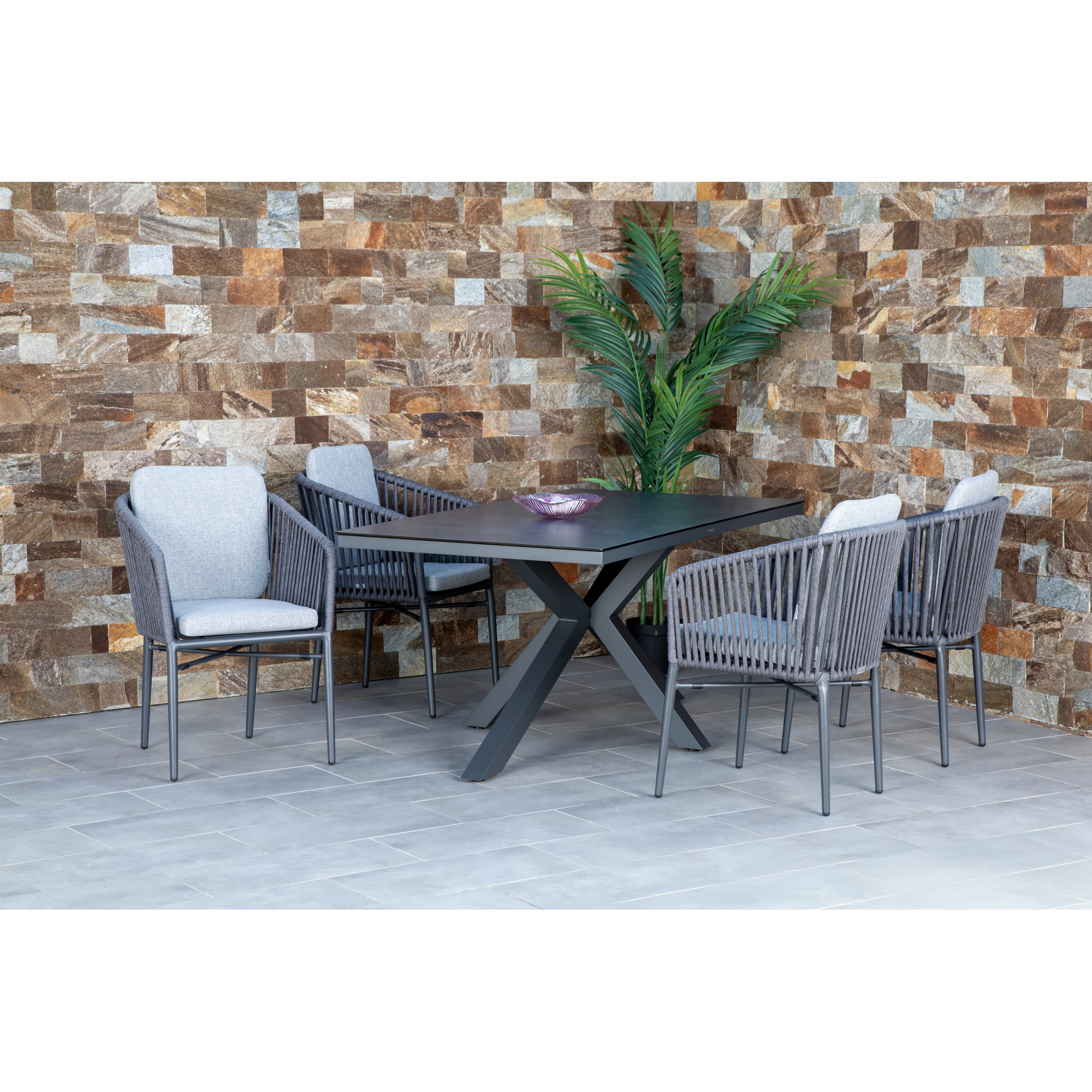Gartenmöbel-Set 'Manhattan' anthrazit/silbergrau 5-teilig