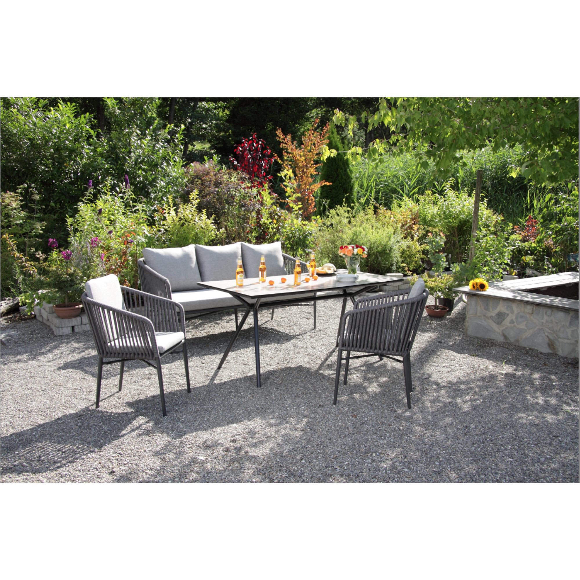 Gartenmöbel-Set 'Manhattan' anthrazit/silbergrau 4-teilig