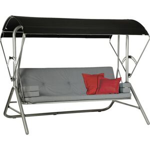 Hollywoodschaukel 'Star' platinfarben/rot 3-Sitzer 220 x 177 x 145 cm