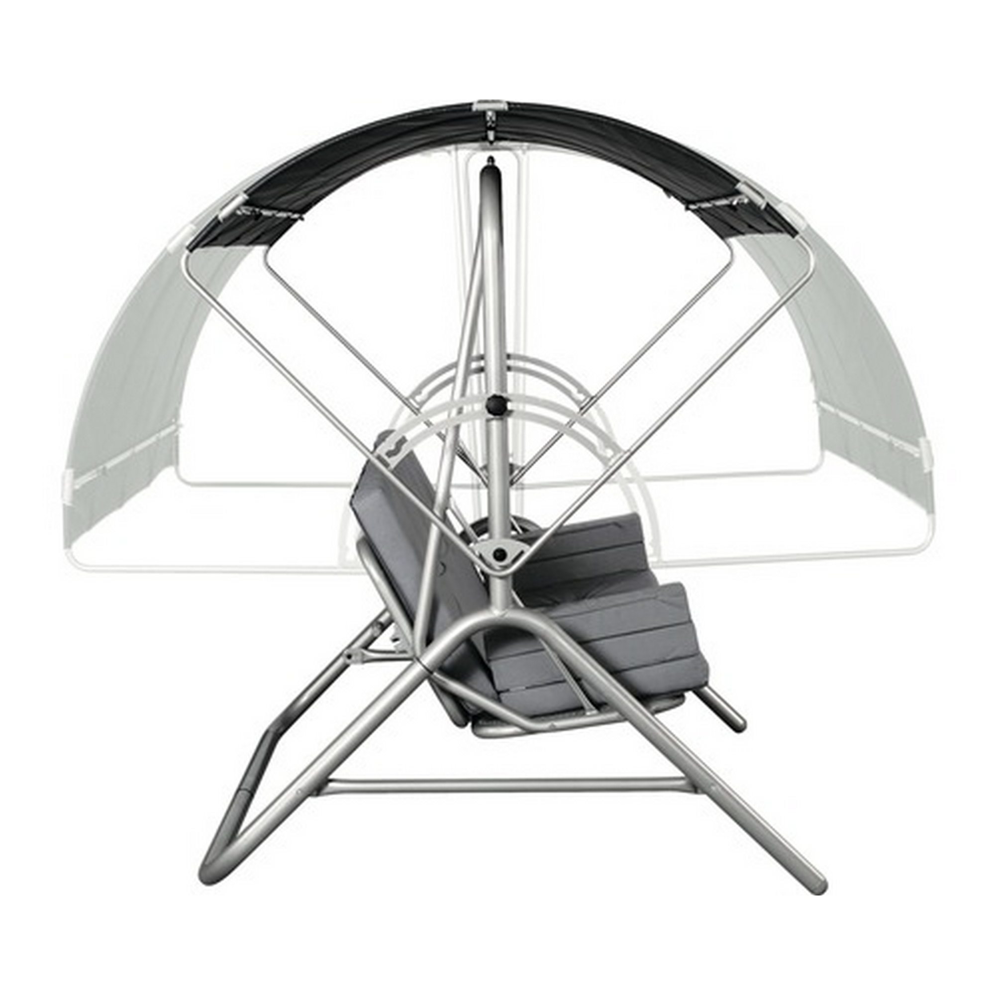 Hollywoodschaukel 'Star' platinfarben/rot 3-Sitzer 220 x 177 x 145 cm