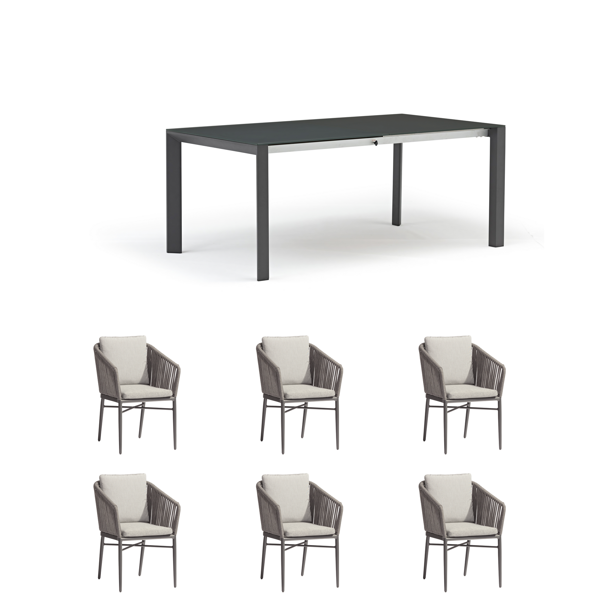 Gartenmöbel-Set 'Manhattan' anthrazit/silbergrau 7-teilig