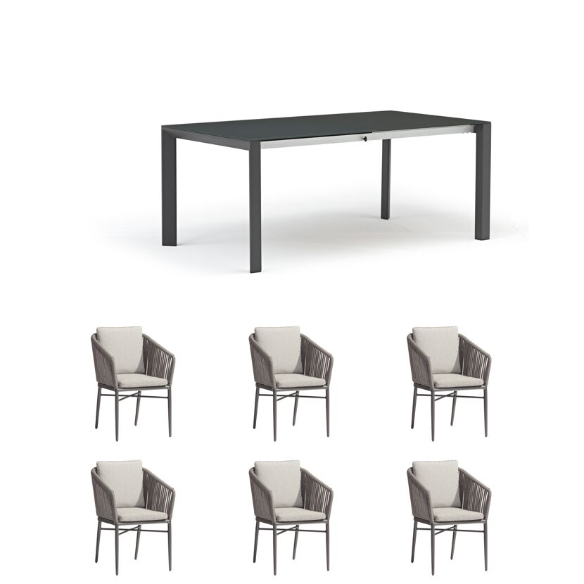 Gartenmöbelset 'Manhattan' für 6 Personen Aluminium