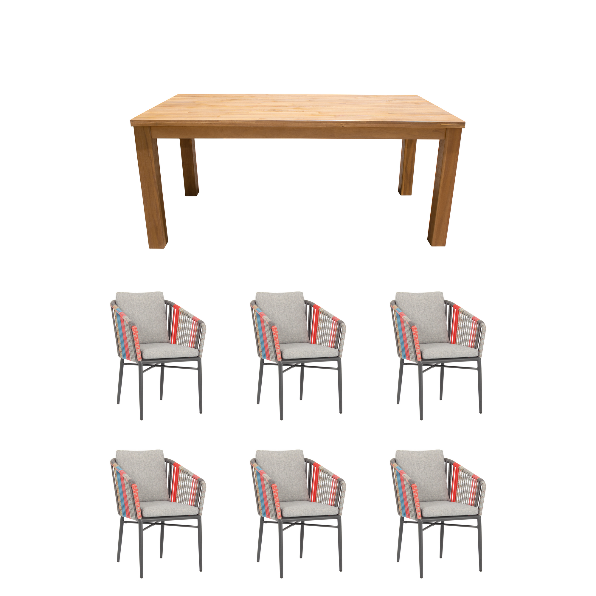 Gartenmöbel-Set 'Manhattan' anthrazit/teakfarben 7-teilig