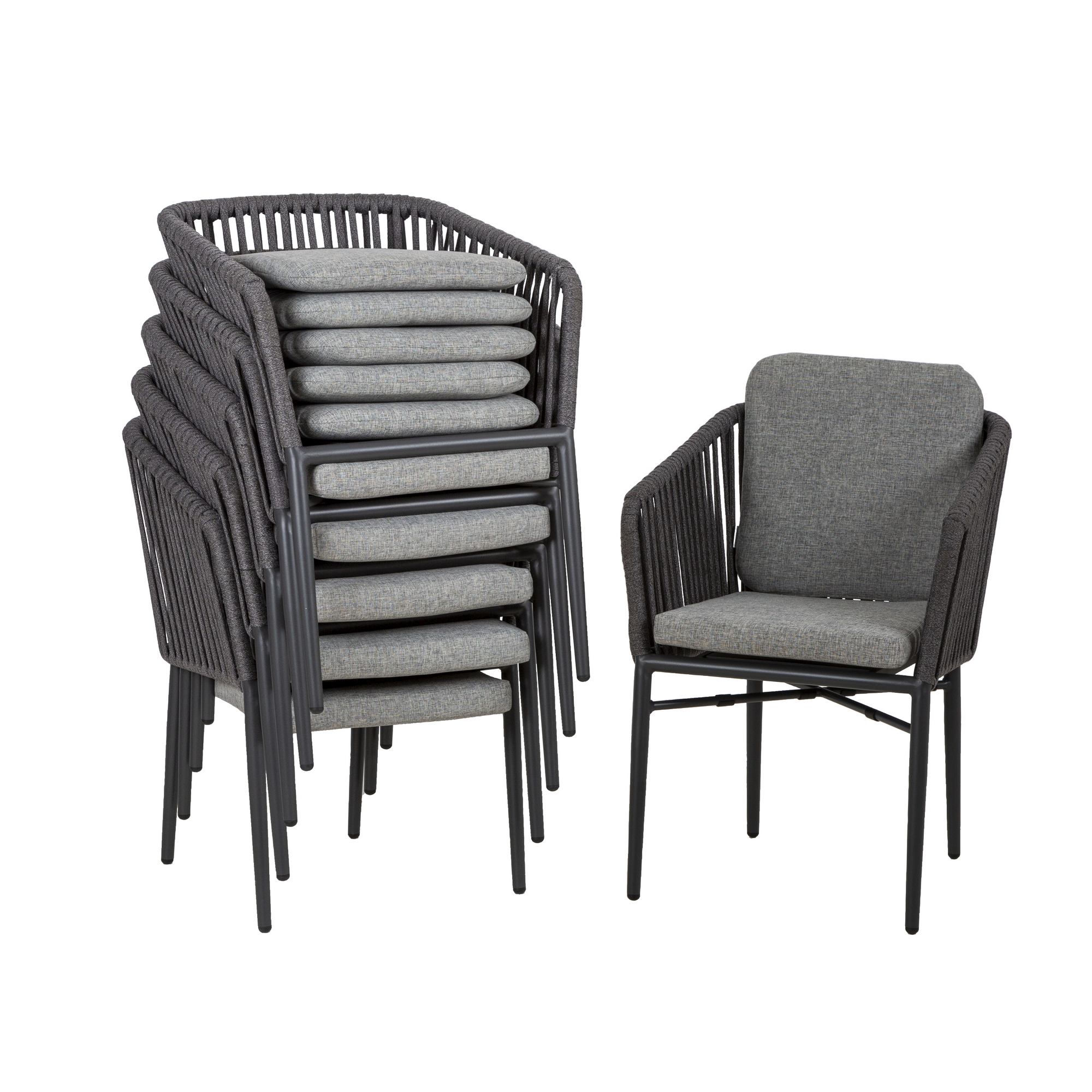 Gartenmöbel-Set 'Manhattan' anthrazit/silbergrau 7-teilig